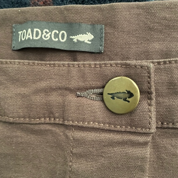 TOAD&CO Brown Button Front Skirt SZ 8 - Picture 4 of 5